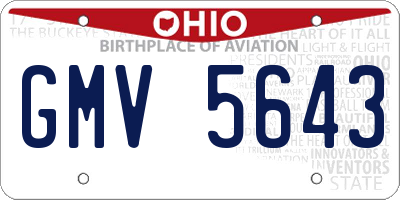 OH license plate GMV5643