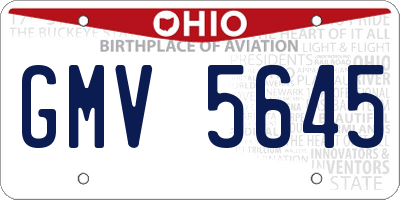 OH license plate GMV5645