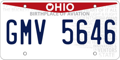 OH license plate GMV5646
