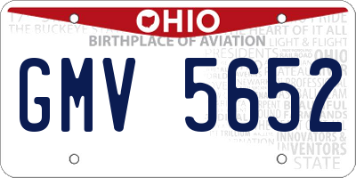 OH license plate GMV5652