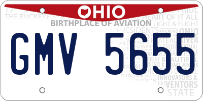 OH license plate GMV5655