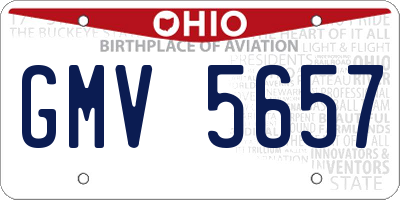 OH license plate GMV5657