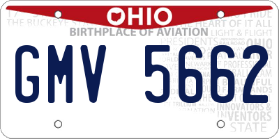 OH license plate GMV5662
