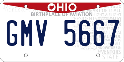 OH license plate GMV5667