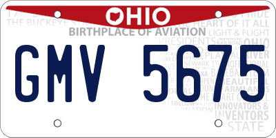 OH license plate GMV5675
