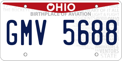 OH license plate GMV5688