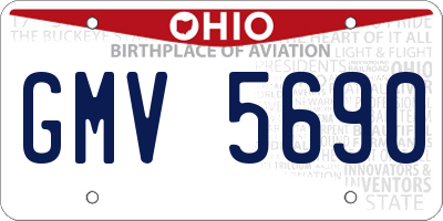 OH license plate GMV5690