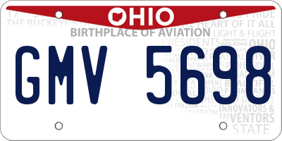 OH license plate GMV5698