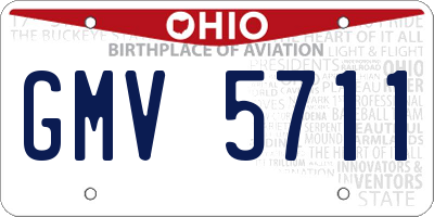 OH license plate GMV5711