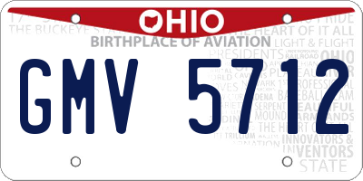 OH license plate GMV5712