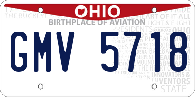 OH license plate GMV5718