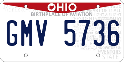 OH license plate GMV5736