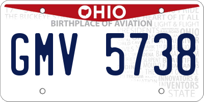 OH license plate GMV5738