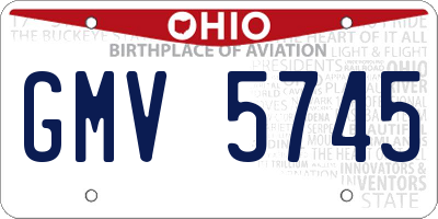 OH license plate GMV5745