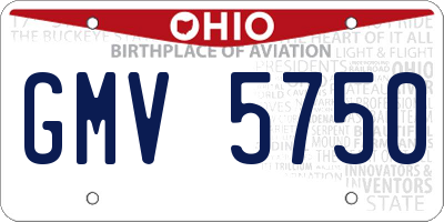 OH license plate GMV5750