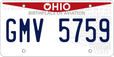 OH license plate GMV5759