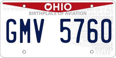 OH license plate GMV5760