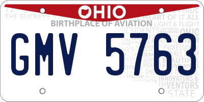 OH license plate GMV5763