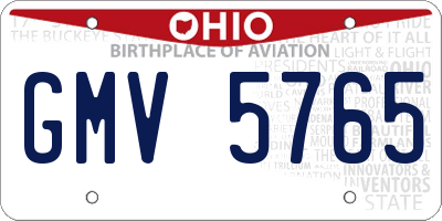 OH license plate GMV5765
