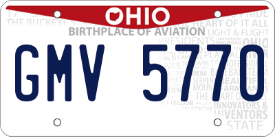 OH license plate GMV5770