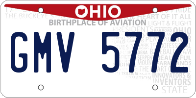 OH license plate GMV5772