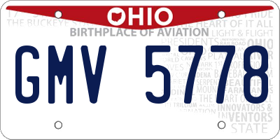 OH license plate GMV5778