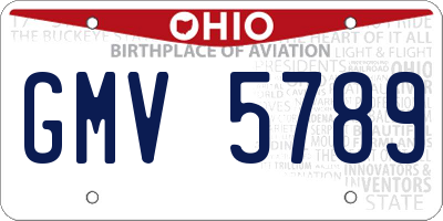 OH license plate GMV5789