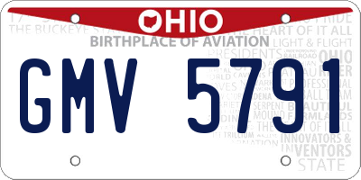 OH license plate GMV5791