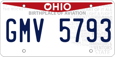 OH license plate GMV5793