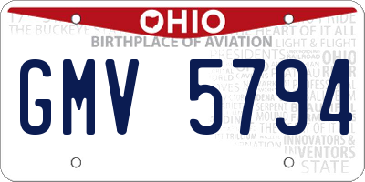 OH license plate GMV5794