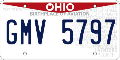 OH license plate GMV5797