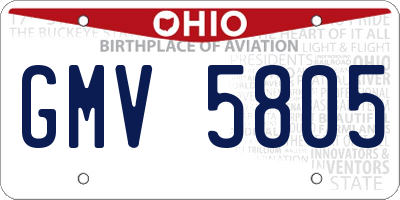 OH license plate GMV5805