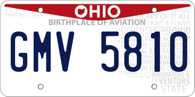 OH license plate GMV5810