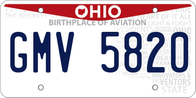 OH license plate GMV5820