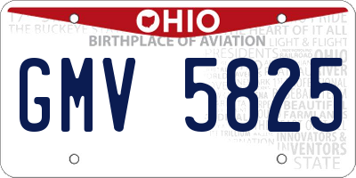 OH license plate GMV5825