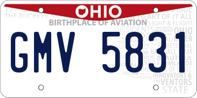 OH license plate GMV5831