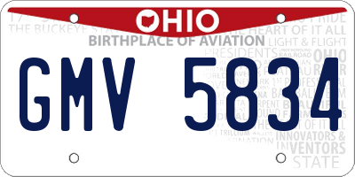 OH license plate GMV5834