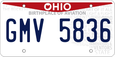 OH license plate GMV5836