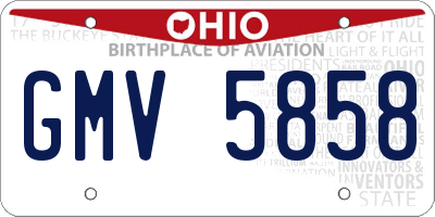 OH license plate GMV5858