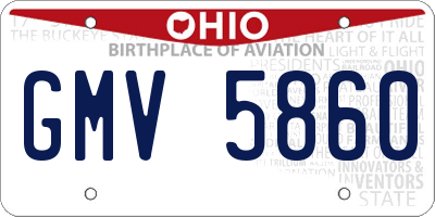 OH license plate GMV5860