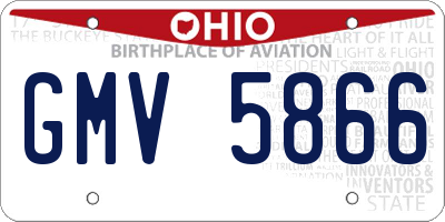 OH license plate GMV5866