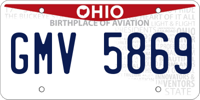 OH license plate GMV5869