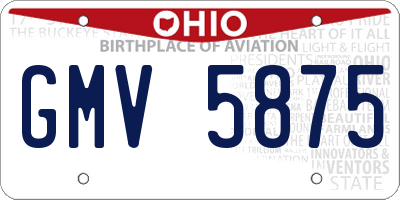 OH license plate GMV5875