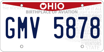 OH license plate GMV5878