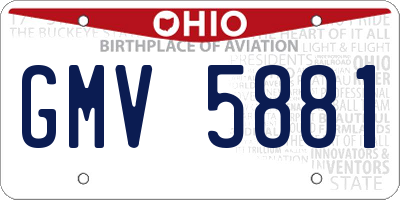 OH license plate GMV5881