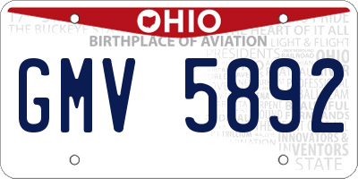 OH license plate GMV5892