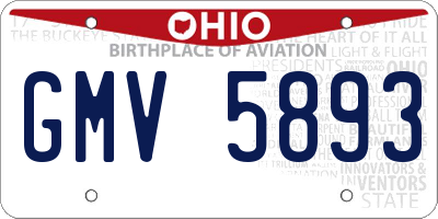 OH license plate GMV5893