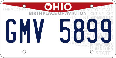 OH license plate GMV5899