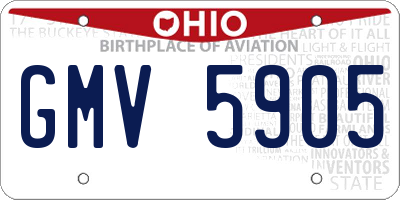 OH license plate GMV5905