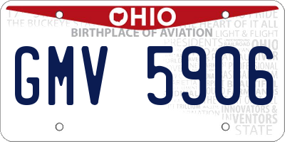 OH license plate GMV5906
